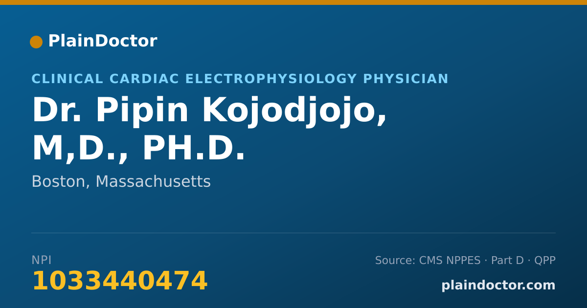 Shareable card for Pipin Kojodjojo, M,D., PH.D. - Clinical Cardiac Electrophysiology Physician, Boston, MA
