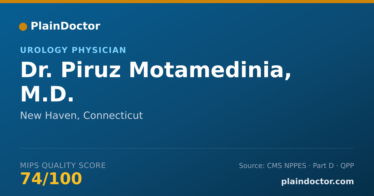 Shareable card for Piruz Motamedinia, M.D. - Urology Physician, New Haven, CT