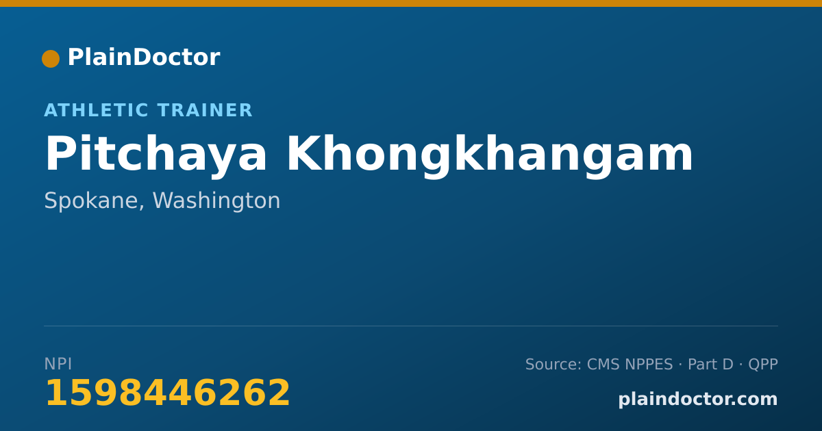 Shareable card for Pitchaya Khongkhangam - Athletic Trainer, Spokane, WA