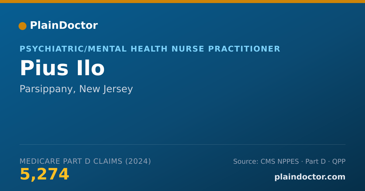 Shareable card for Pius Ilo - Psychiatric/Mental Health Nurse Practitioner, Parsippany, NJ