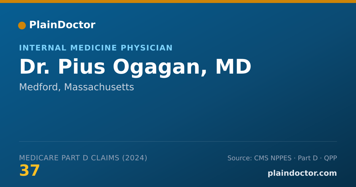 Shareable card for Pius Ogagan, MD - Internal Medicine Physician, Medford, MA