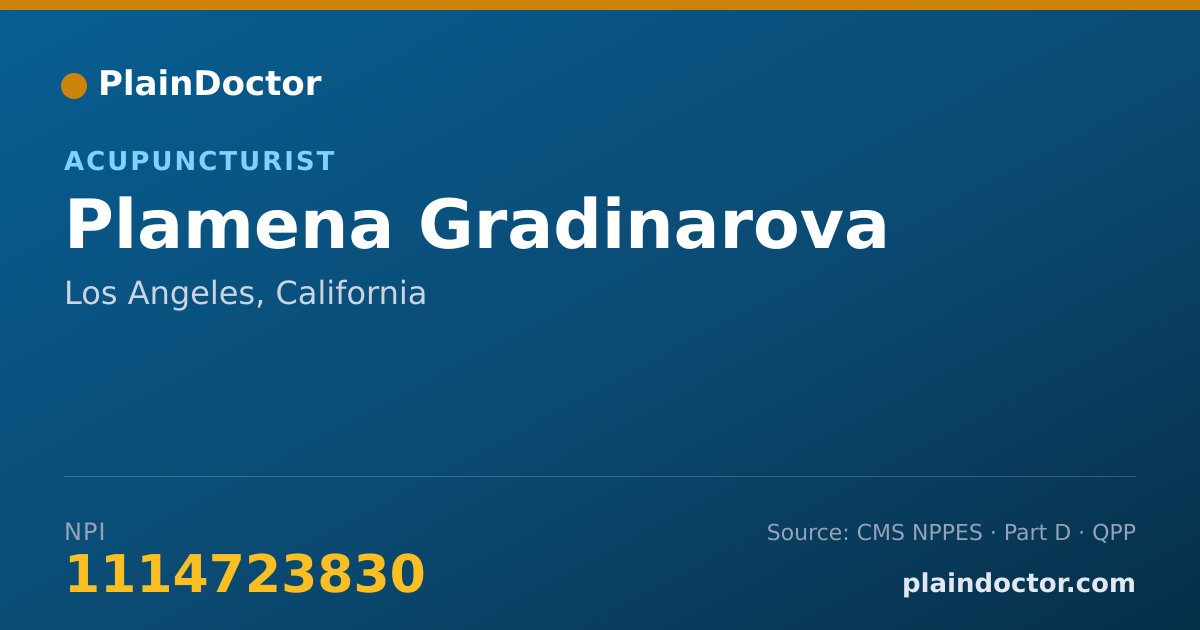 Shareable card for Plamena Gradinarova - Acupuncturist, Los Angeles, CA