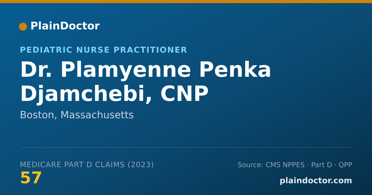 Shareable card for Plamyenne Penka Djamchebi, CNP - Pediatric Nurse Practitioner, Boston, MA