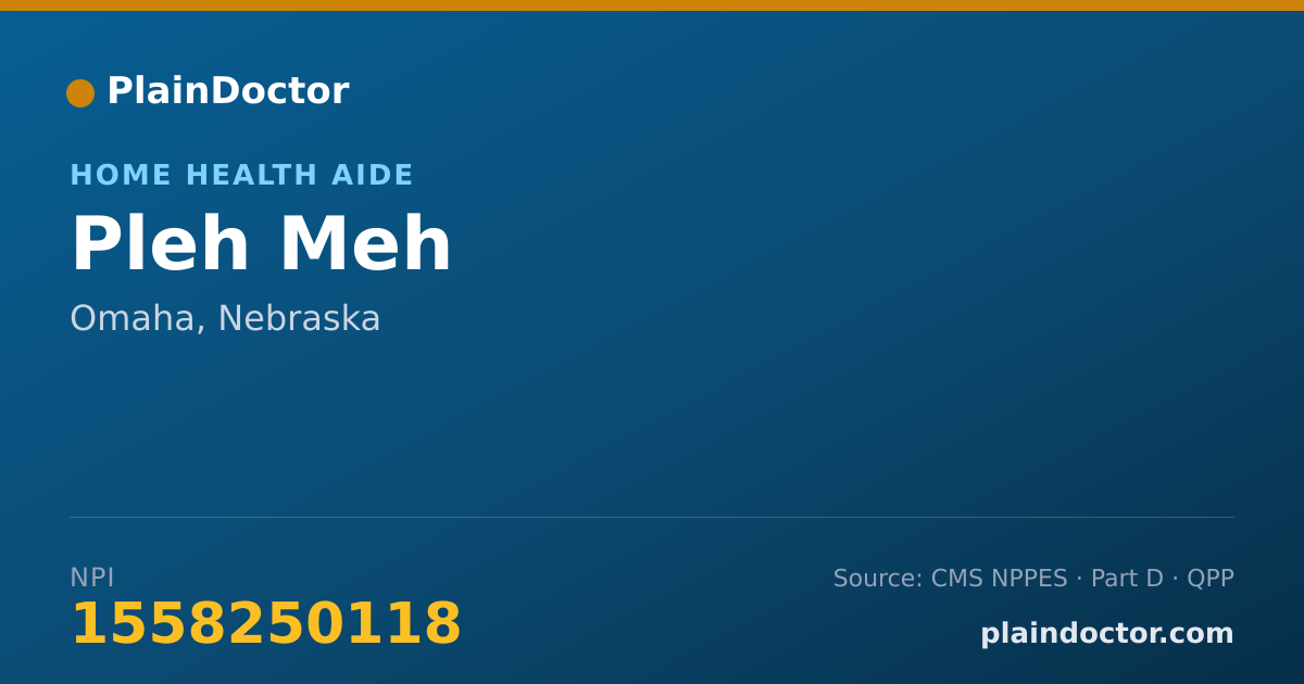 Shareable card for Pleh Meh - Home Health Aide, Omaha, NE