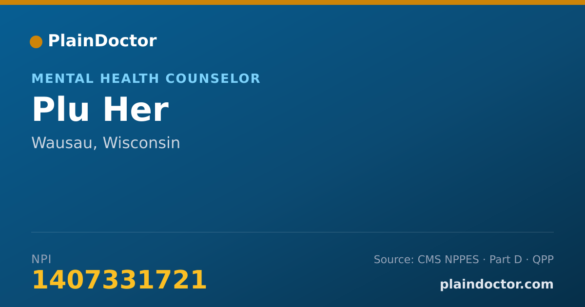 Shareable card for Plu Her - Mental Health Counselor, Wausau, WI