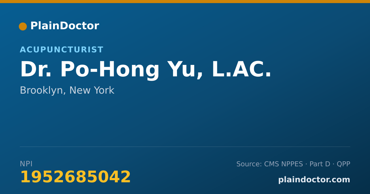 Shareable card for Po-Hong Yu, L.AC. - Acupuncturist, Brooklyn, NY