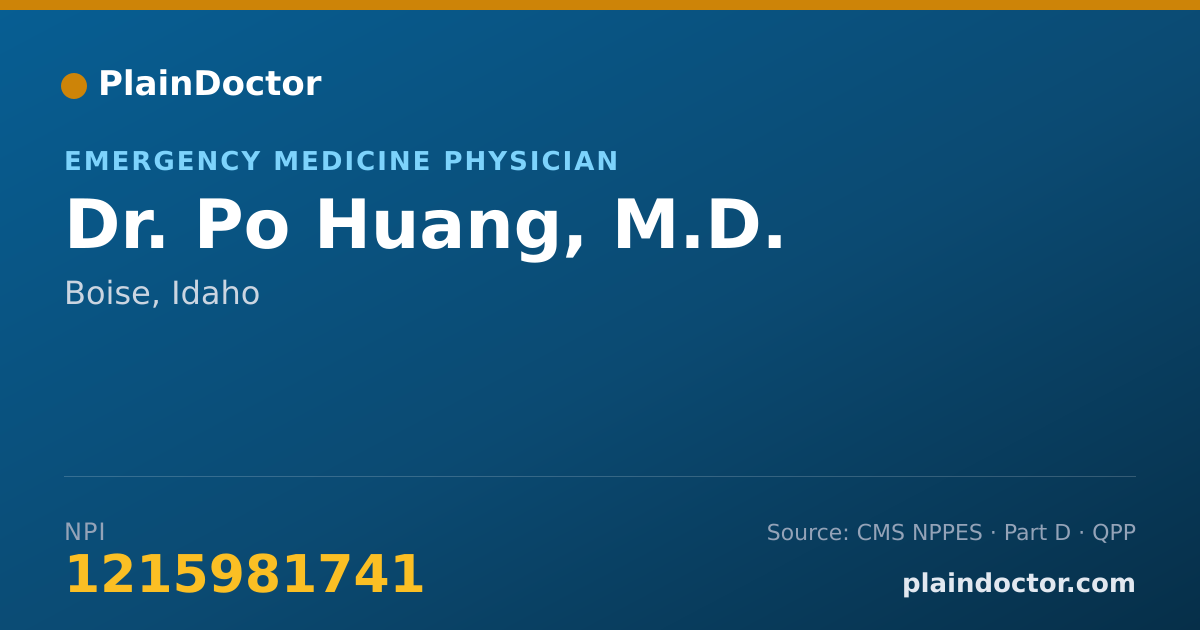 Shareable card for Po Huang, M.D. - Emergency Medicine Physician, Boise, ID