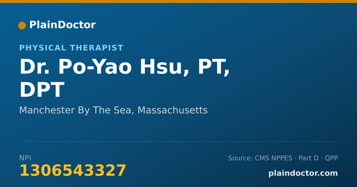 Shareable card for Po-Yao Hsu, PT, DPT - Physical Therapist, Manchester By The Sea, MA