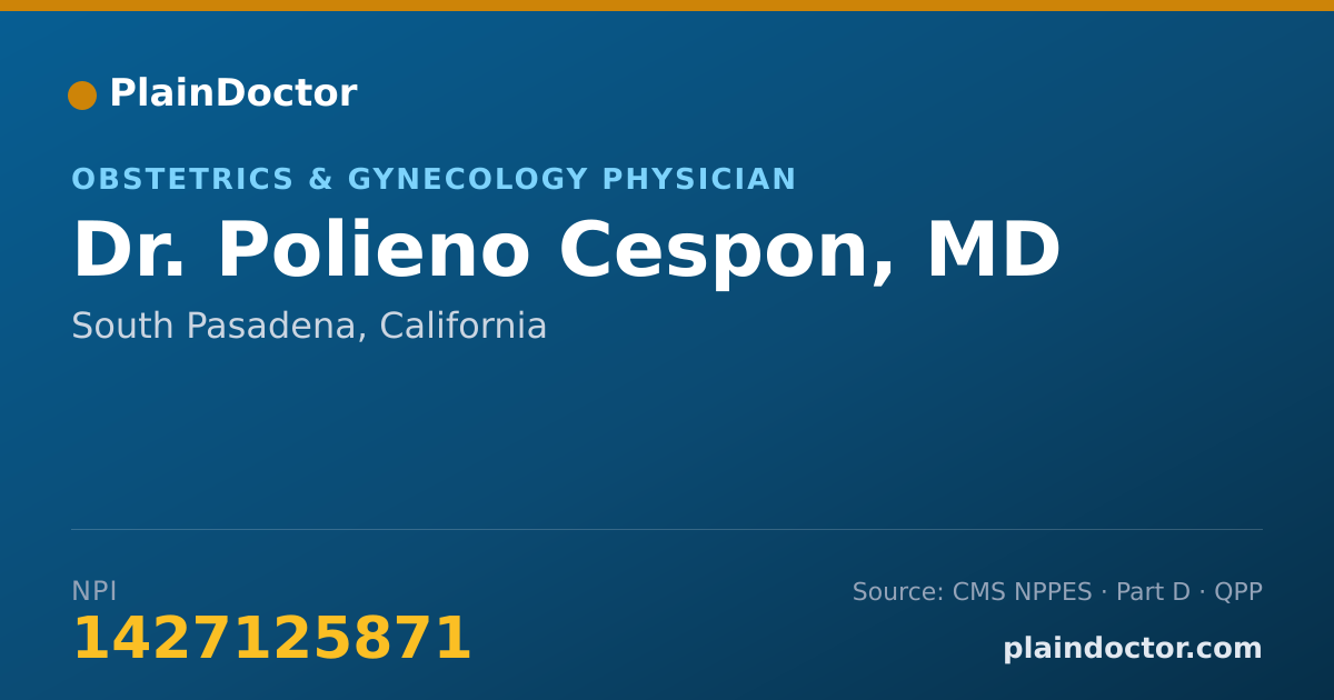 Shareable card for Polieno Cespon, MD - Obstetrics & Gynecology Physician, South Pasadena, CA