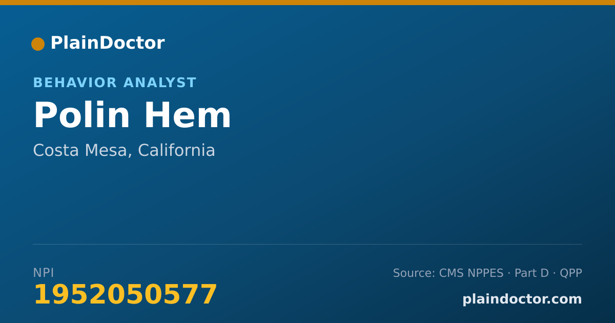 Shareable card for Polin Hem - Behavior Analyst, Costa Mesa, CA