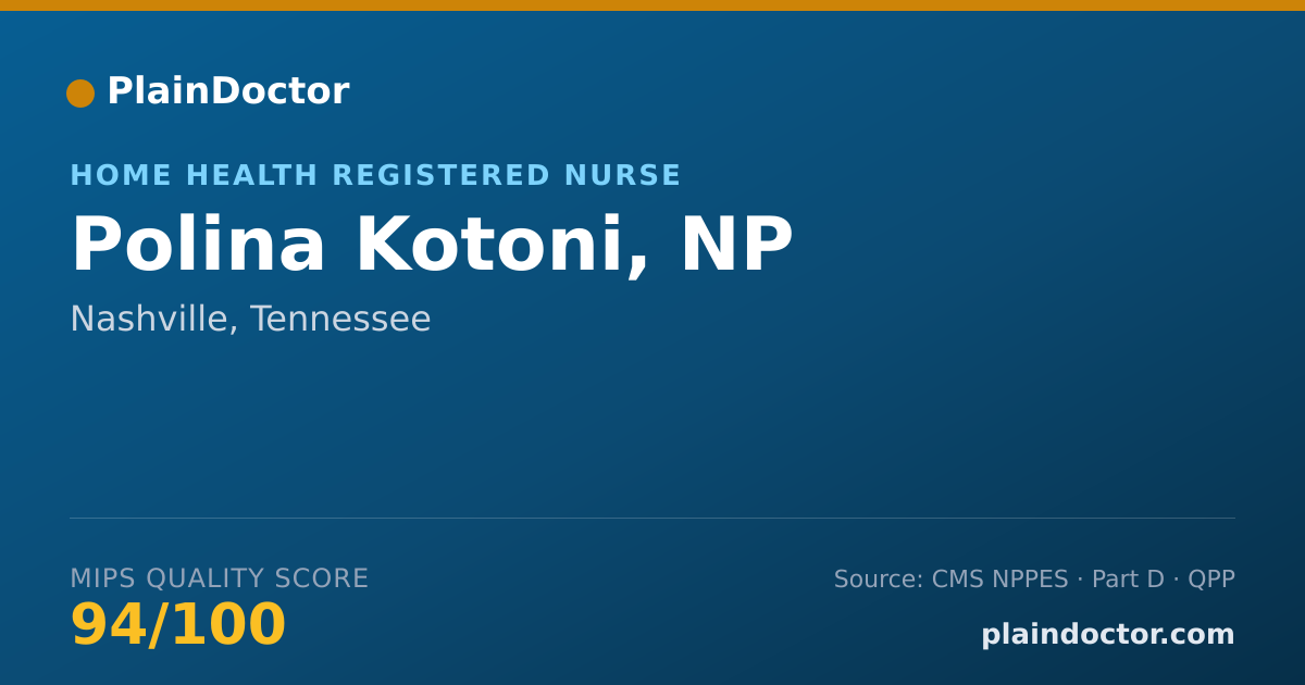 Shareable card for Polina Kotoni, NP - Home Health Registered Nurse, Nashville, TN