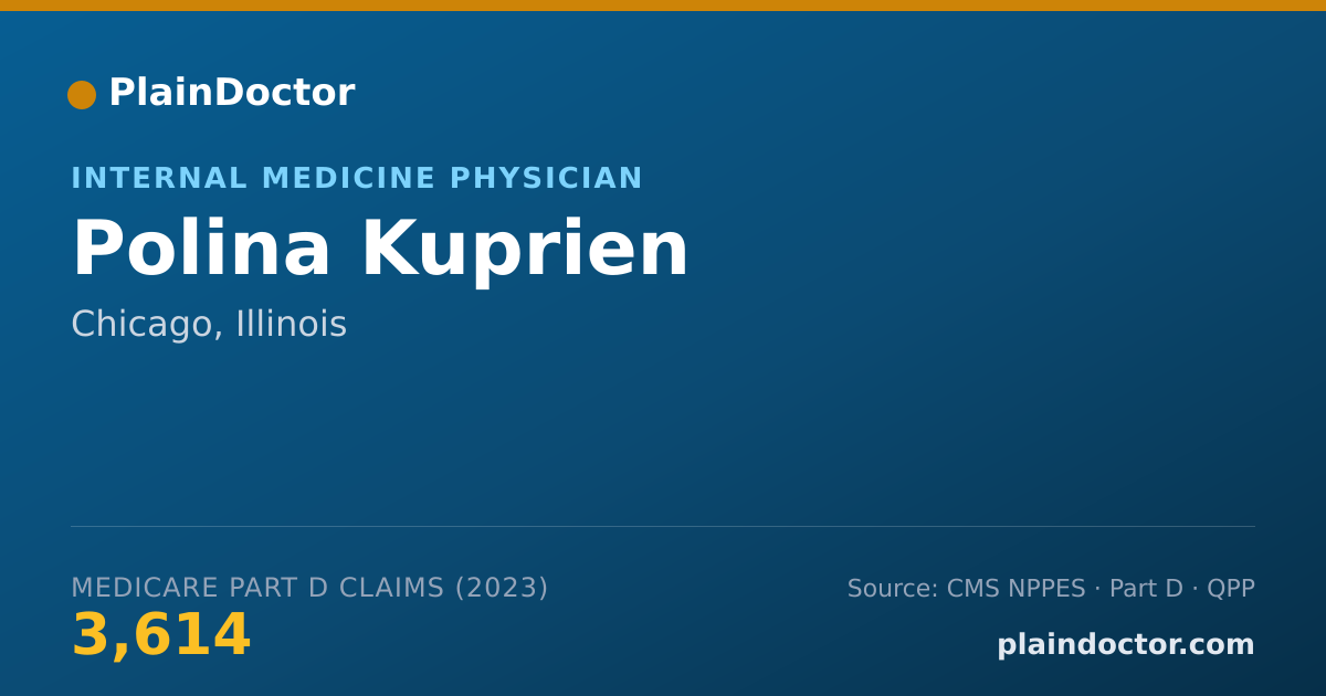 Shareable card for Polina Kuprien - Internal Medicine Physician, Chicago, IL