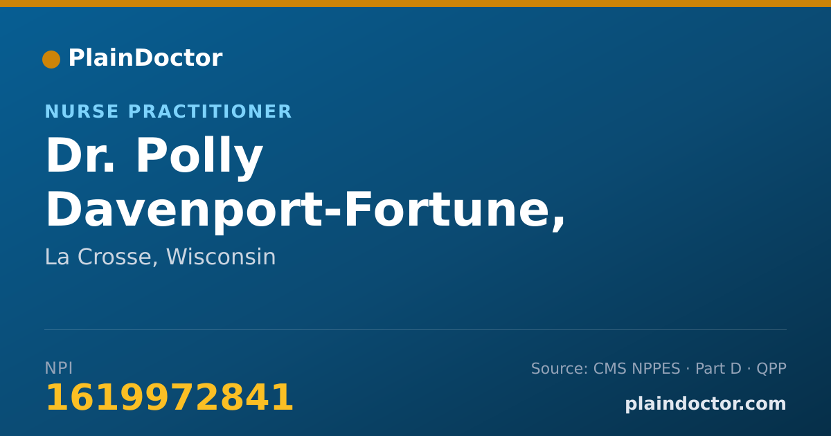 Shareable card for Polly Davenport-Fortune, APNP - Nurse Practitioner, La Crosse, WI