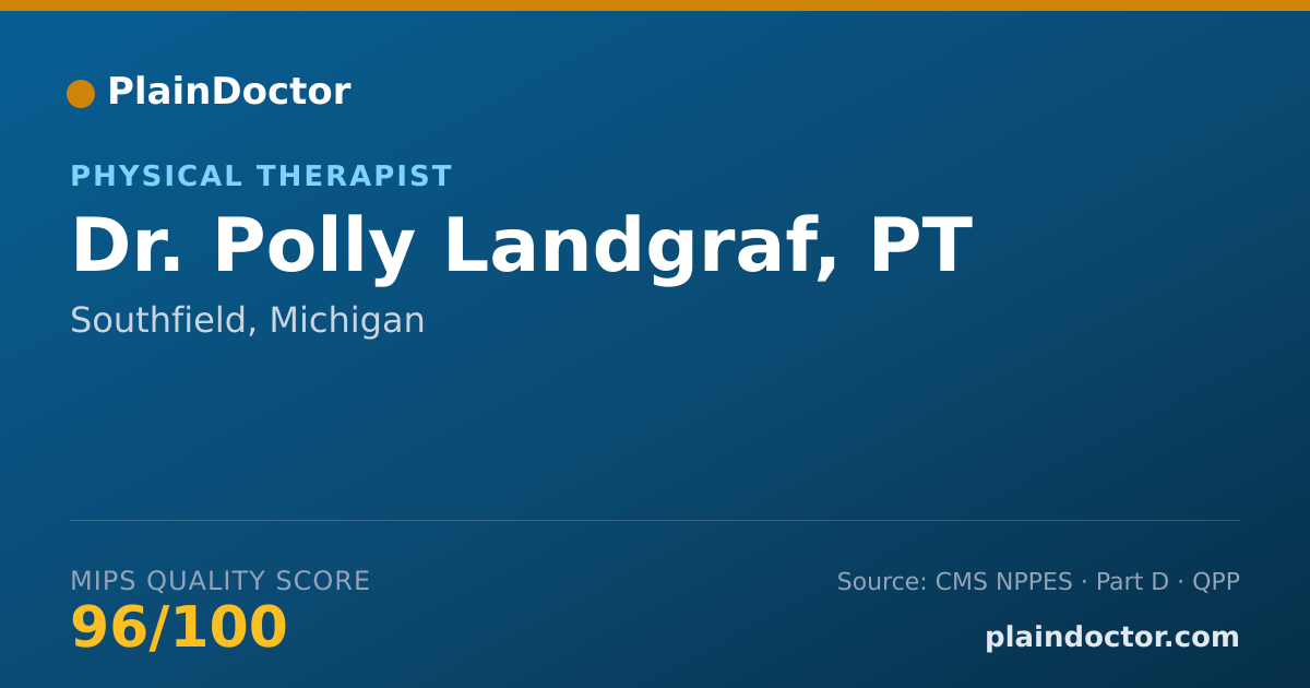 Shareable card for Polly Landgraf, PT - Physical Therapist, Southfield, MI