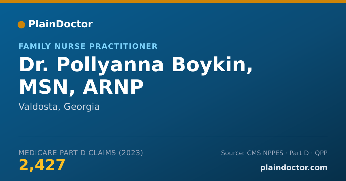 Shareable card for Pollyanna Boykin, MSN, ARNP - Family Nurse Practitioner, Valdosta, GA