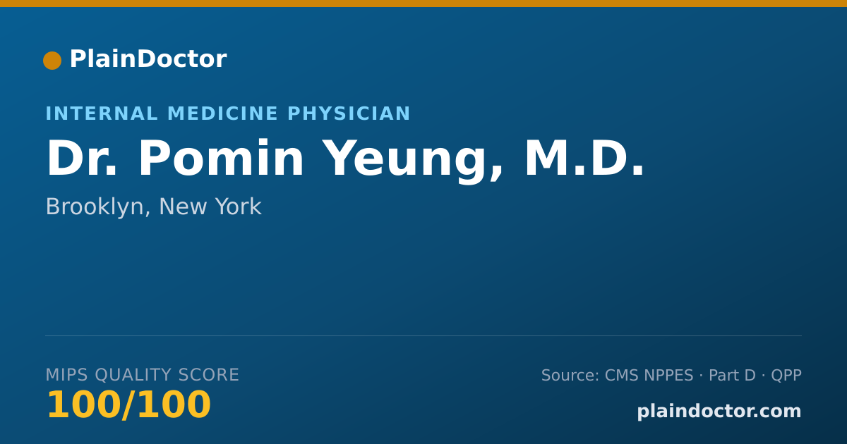Shareable card for Pomin Yeung, M.D. - Internal Medicine Physician, Brooklyn, NY