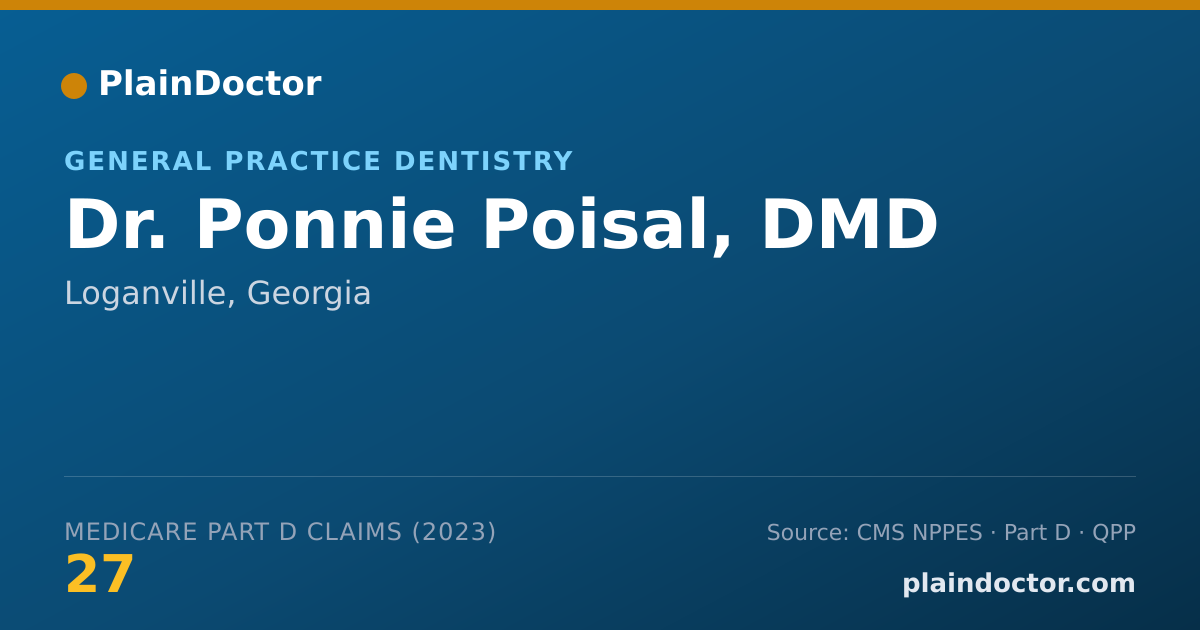 Shareable card for Ponnie Poisal, DMD - General Practice Dentistry, Loganville, GA