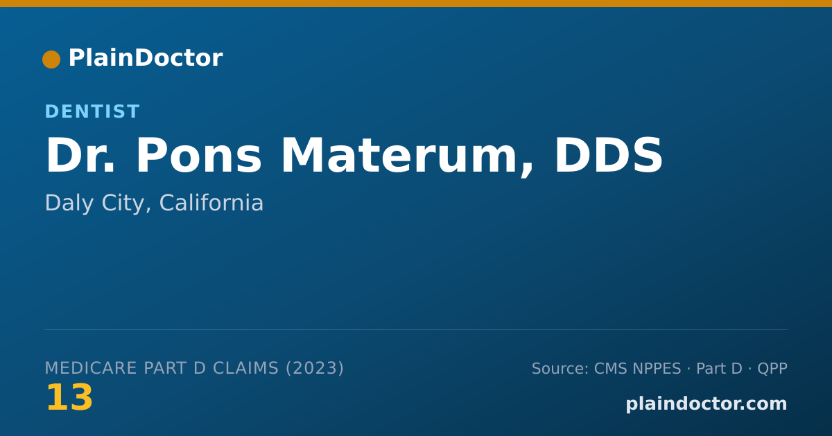 Shareable card for Pons Materum, DDS - Dentist, Daly City, CA