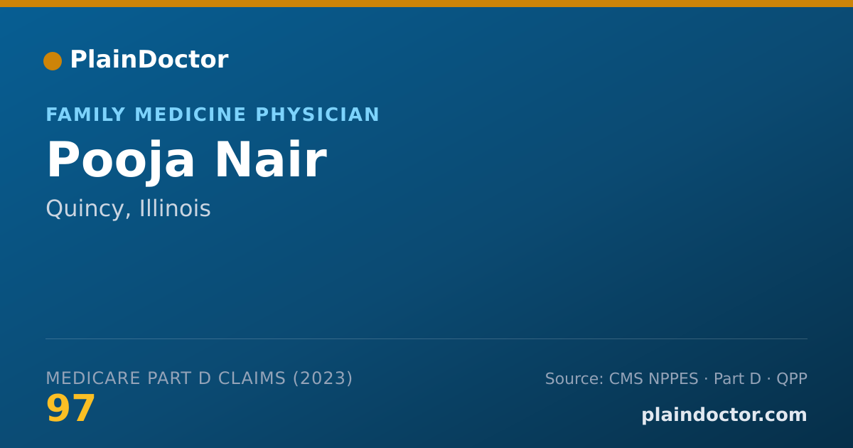 Shareable card for Pooja Nair - Family Medicine Physician, Quincy, IL