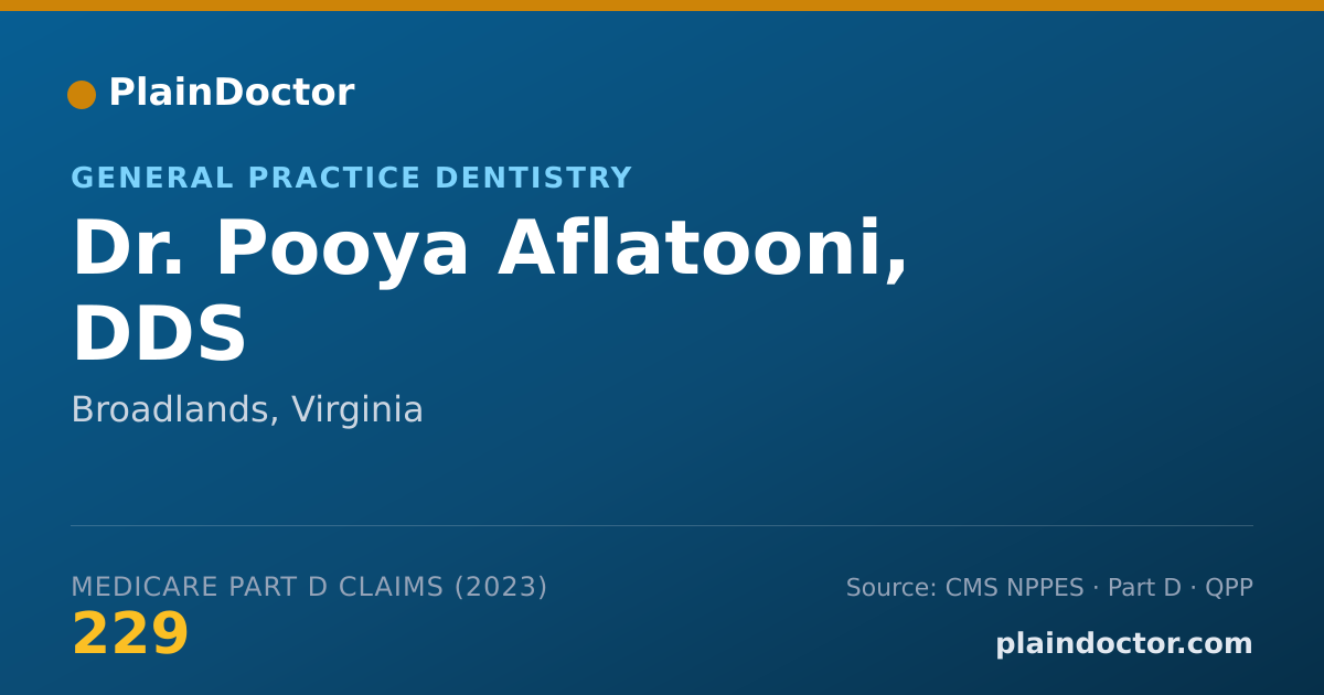 Shareable card for Pooya Aflatooni, DDS - General Practice Dentistry, Broadlands, VA