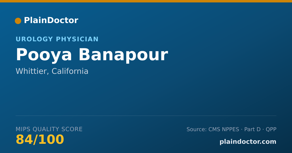Shareable card for Pooya Banapour - Urology Physician, Whittier, CA