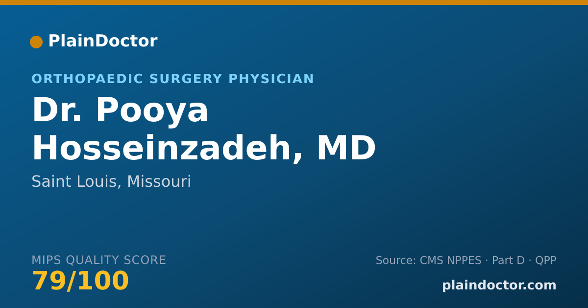 Shareable card for Pooya Hosseinzadeh, MD - Orthopaedic Surgery Physician, Saint Louis, MO