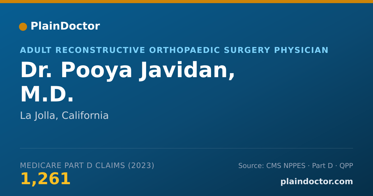 Shareable card for Pooya Javidan, M.D. - Adult Reconstructive Orthopaedic Surgery Physician, La Jolla, CA