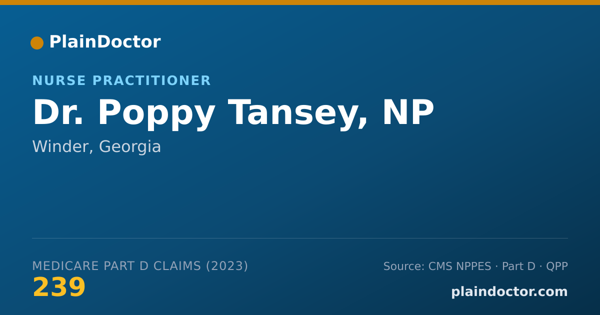 Shareable card for Poppy Tansey, NP - Nurse Practitioner, Winder, GA