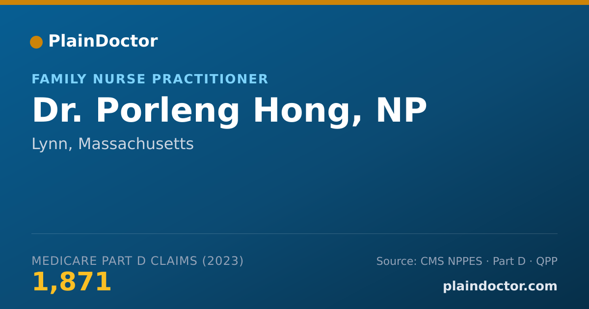 Shareable card for Porleng Hong, NP - Family Nurse Practitioner, Lynn, MA