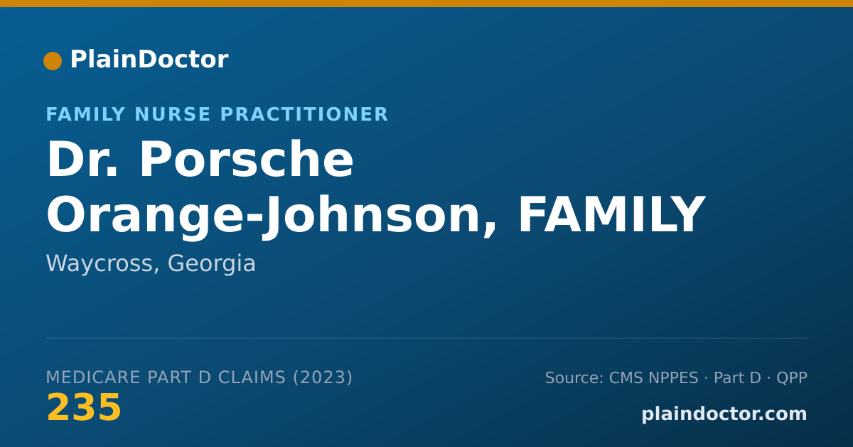 Shareable card for Porsche Orange-Johnson, FAMILY NURSE PRACTIT - Family Nurse Practitioner, Waycross, GA