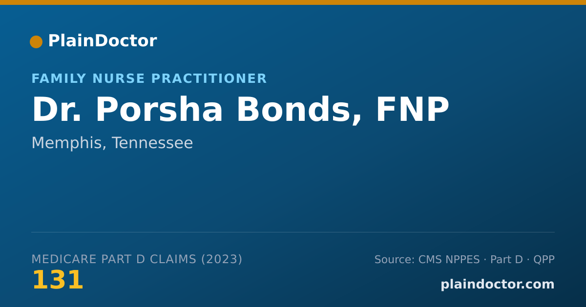 Shareable card for Porsha Bonds, FNP - Family Nurse Practitioner, Memphis, TN