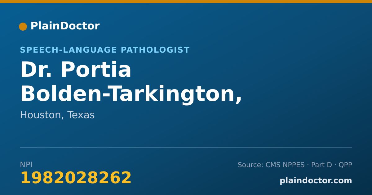 Shareable card for Portia Bolden-Tarkington, MA., CCC-SLP - Speech-Language Pathologist, Houston, TX