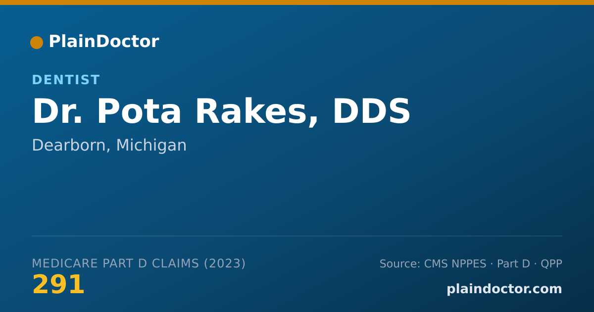 Shareable card for Pota Rakes, DDS - Dentist, Dearborn, MI