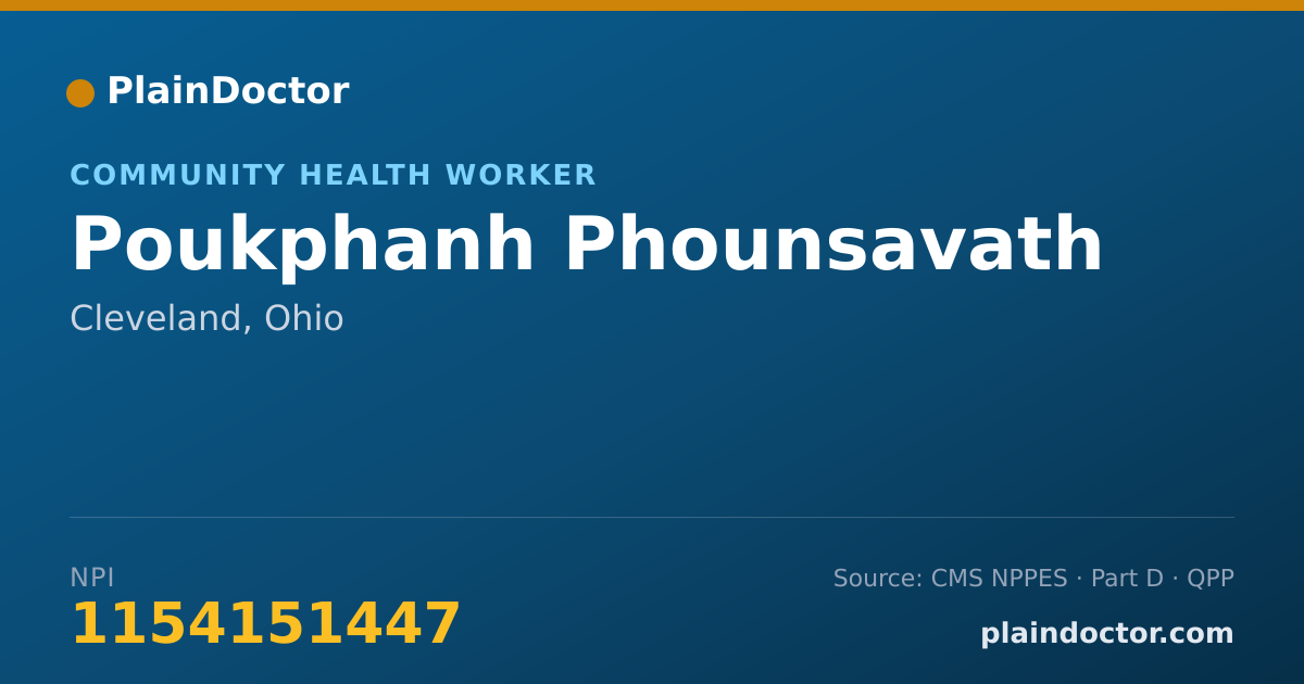 Shareable card for Poukphanh Phounsavath - Community Health Worker, Cleveland, OH
