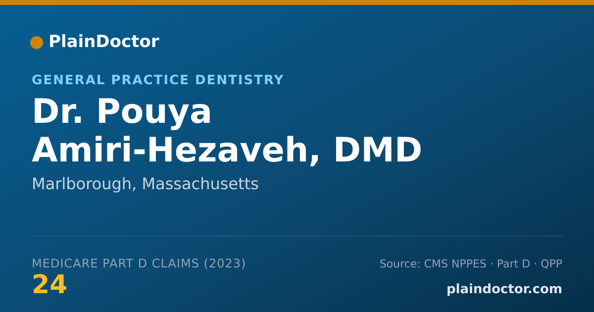 Shareable card for Pouya Amiri-Hezaveh, DMD - General Practice Dentistry, Marlborough, MA