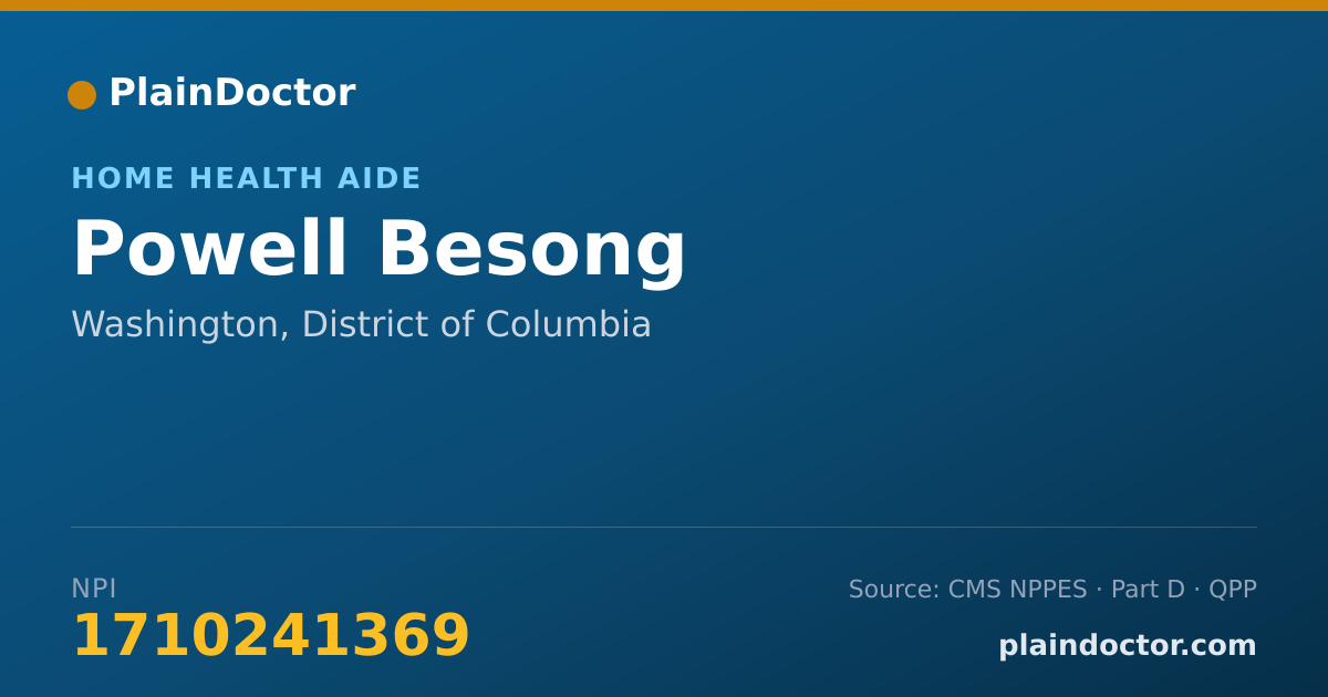 Shareable card for Powell Besong - Home Health Aide, Washington, DC
