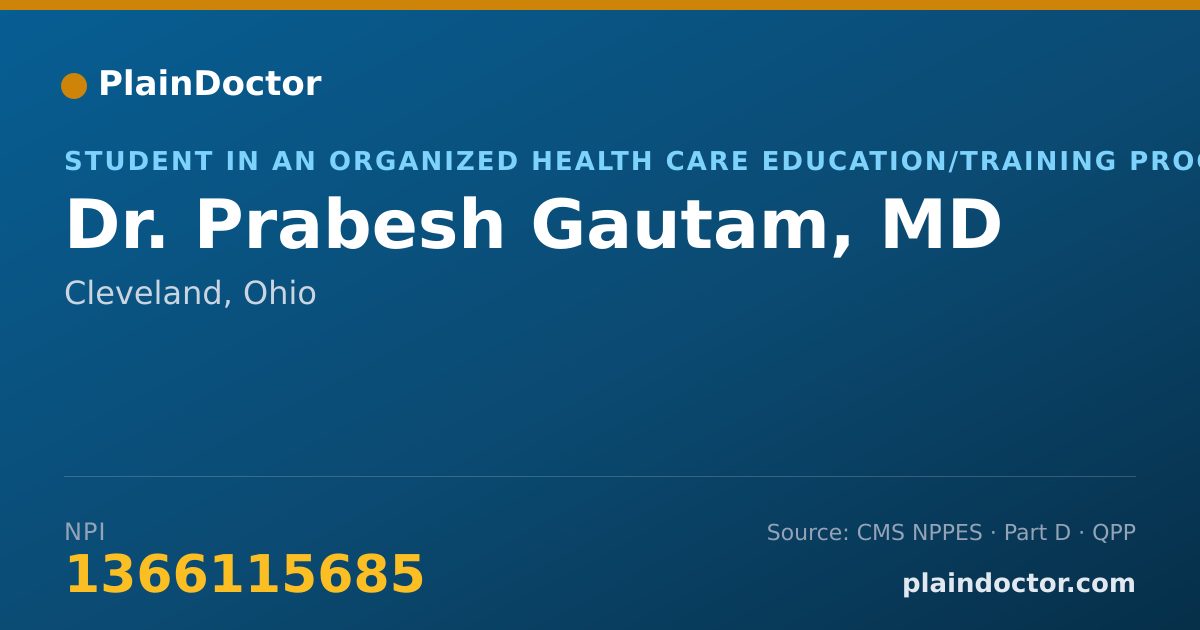 Shareable card for Prabesh Gautam, MD - Anatomic Pathology & Clinical Pathology Physician, Cleveland, OH