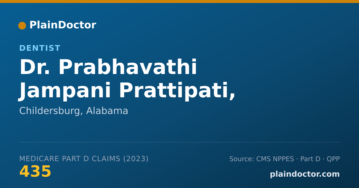 Shareable card for Prabhavathi Jampani Prattipati, D.M.D - Dentist, Childersburg, AL