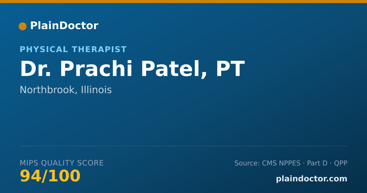 Shareable card for Prachi Patel, PT - Physical Therapist, Northbrook, IL