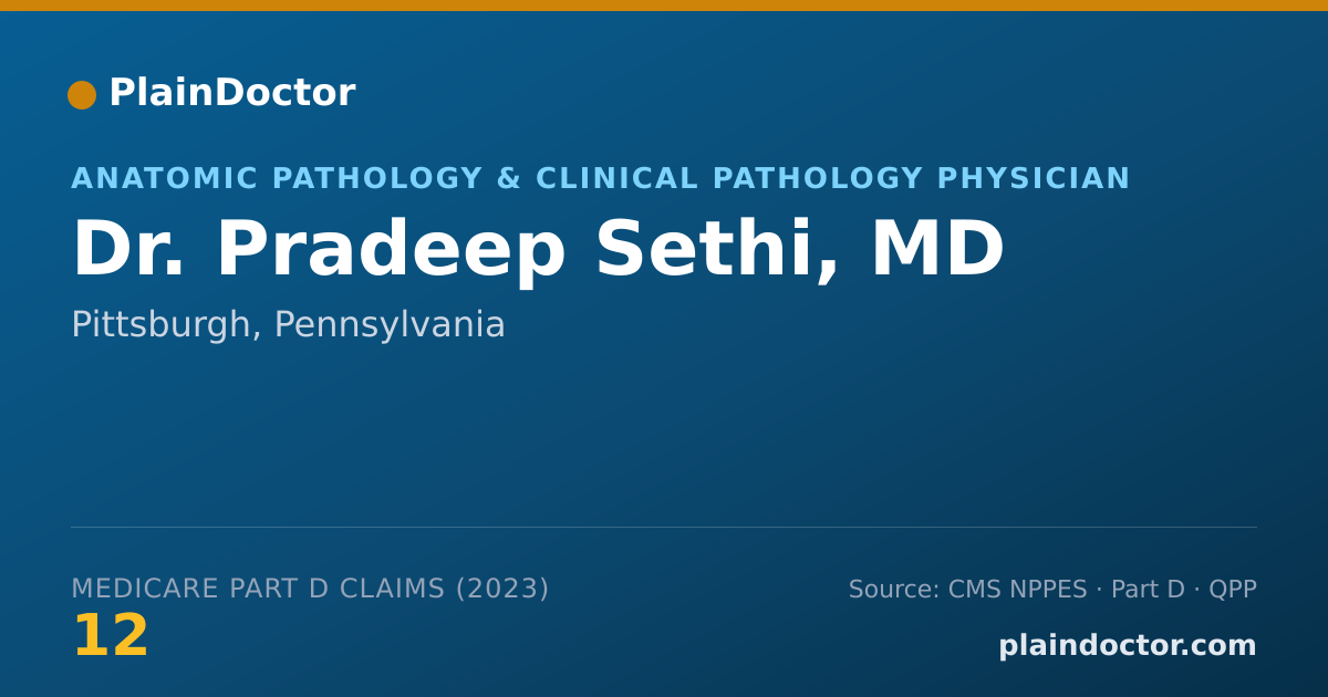 Shareable card for Pradeep Sethi, MD - Anatomic Pathology & Clinical Pathology Physician, Pittsburgh, PA