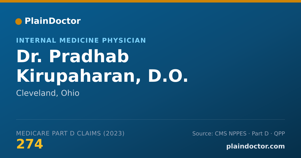 Shareable card for Pradhab Kirupaharan, D.O. - Internal Medicine Physician, Cleveland, OH