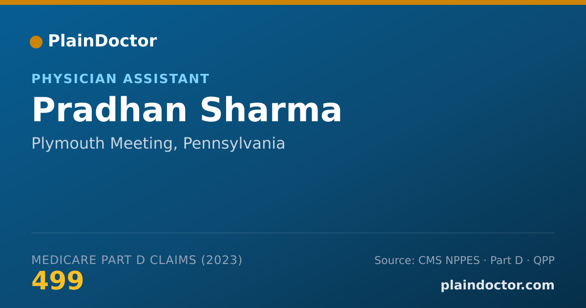 Shareable card for Pradhan Sharma - Physician Assistant, Plymouth Meeting, PA