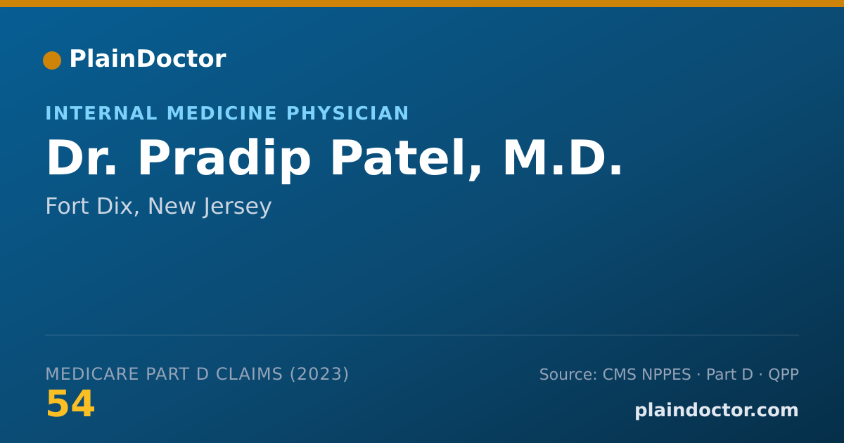 Shareable card for Pradip Patel, M.D. - Internal Medicine Physician, Fort Dix, NJ