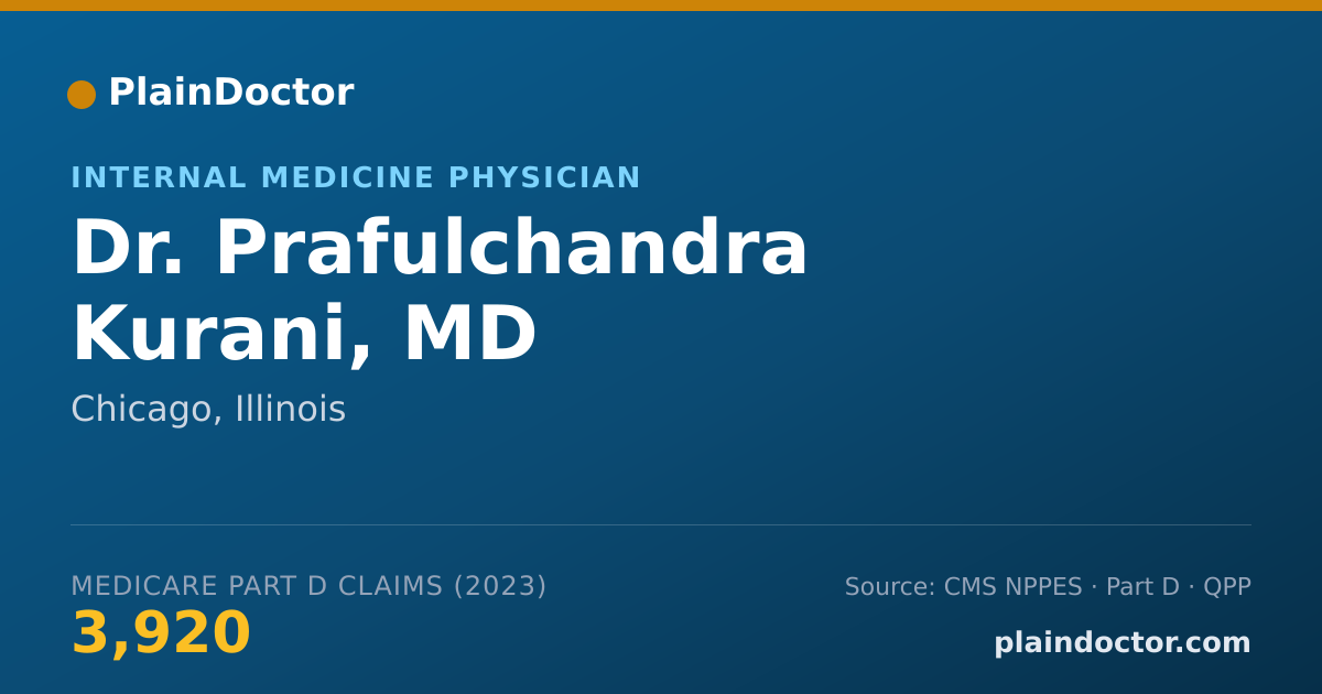 Shareable card for Prafulchandra Kurani, MD - Internal Medicine Physician, Chicago, IL