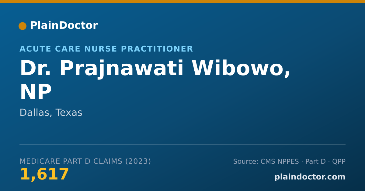 Shareable card for Prajnawati Wibowo, NP - Acute Care Nurse Practitioner, Dallas, TX