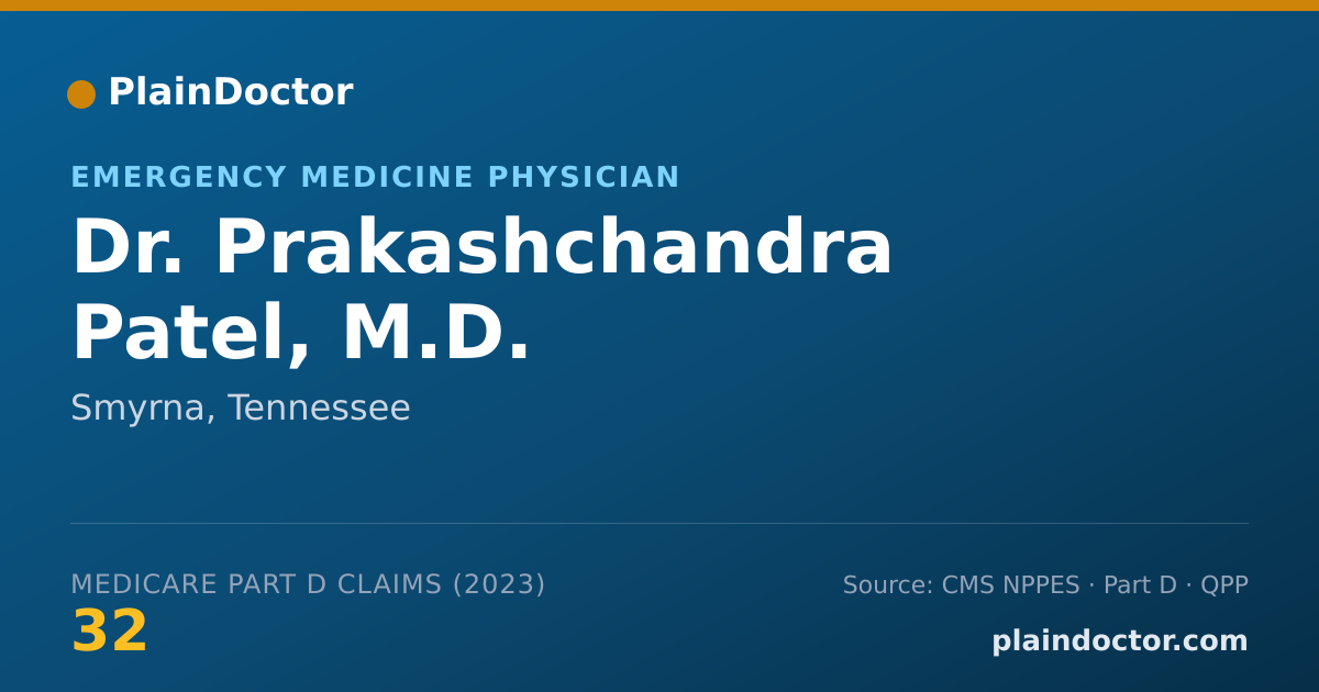 Shareable card for Prakashchandra Patel, M.D. - Emergency Medicine Physician, Smyrna, TN