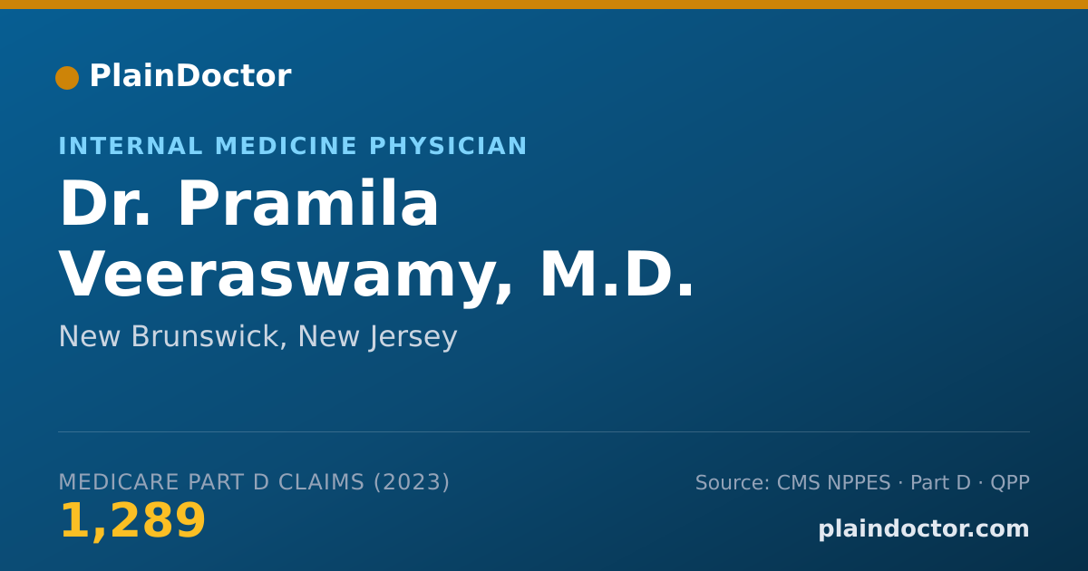 Shareable card for Pramila Veeraswamy, M.D. - Internal Medicine Physician, New Brunswick, NJ