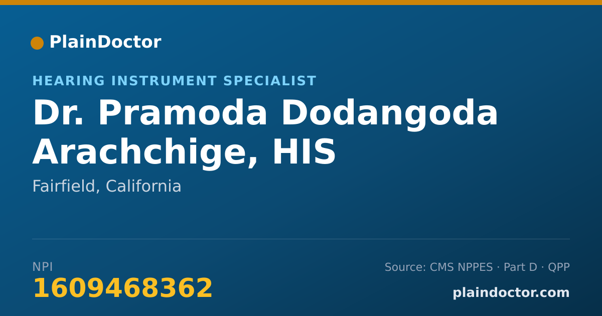 Shareable card for Pramoda Dodangoda Arachchige, HIS - Hearing Instrument Specialist, Fairfield, CA