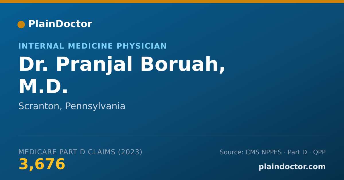 Shareable card for Pranjal Boruah, M.D. - Internal Medicine Physician, Scranton, PA