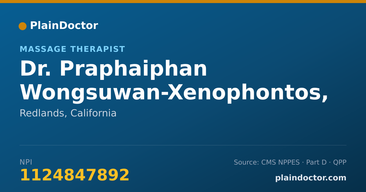 Shareable card for Praphaiphan Wongsuwan-Xenophontos, MASSAGE THERAPIST - Massage Therapist, Redlands, CA